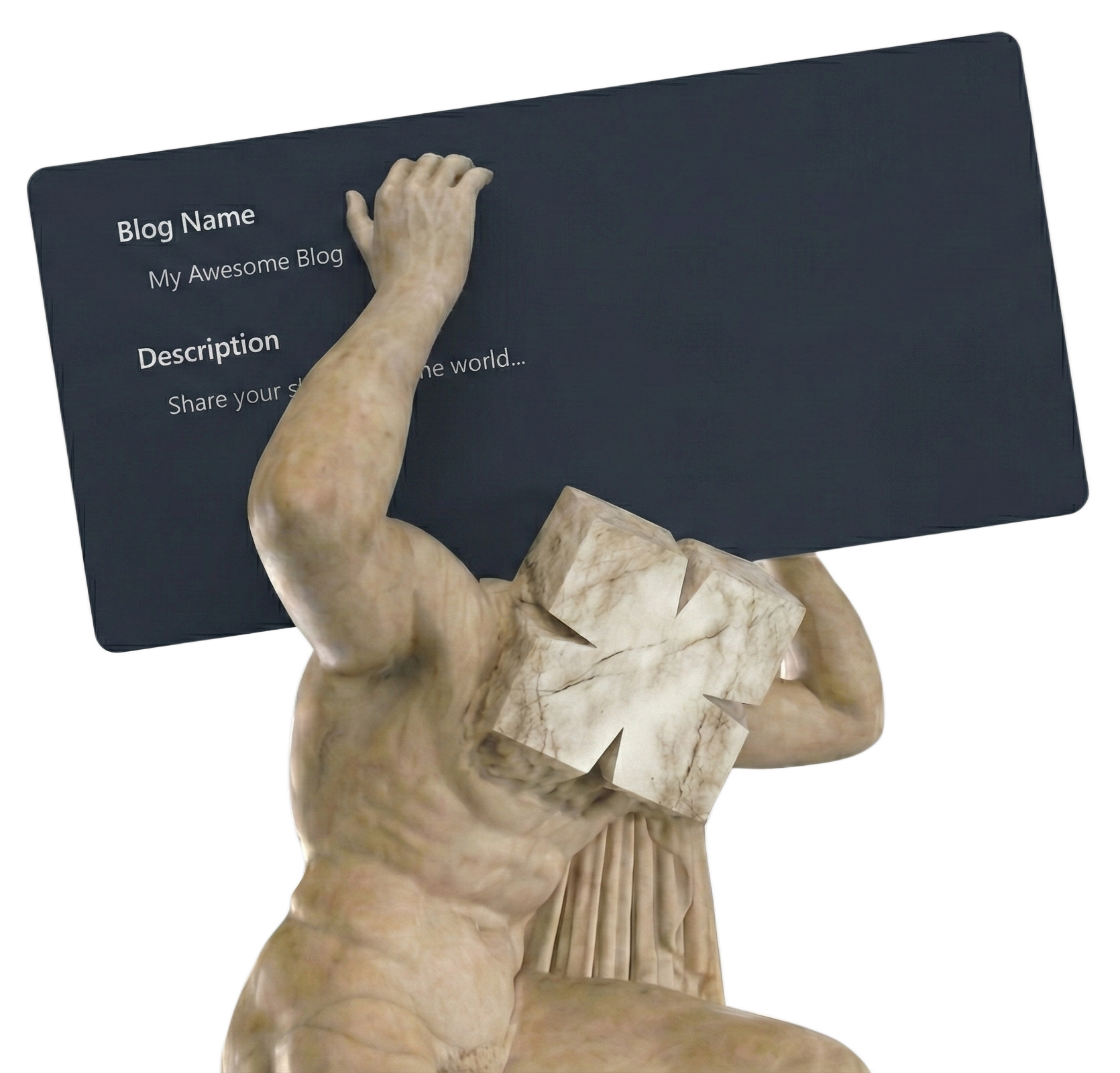 Launch your blog setup interface showing blog name and description fields